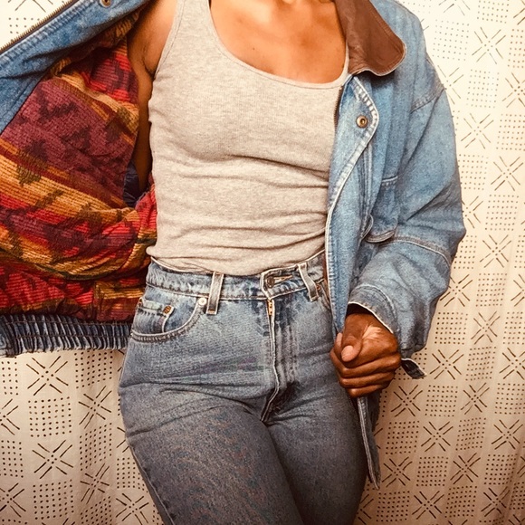 SOLD ❗️RARE Levi Denim Western-wear Bomber Jacket - Picture 3 of 8